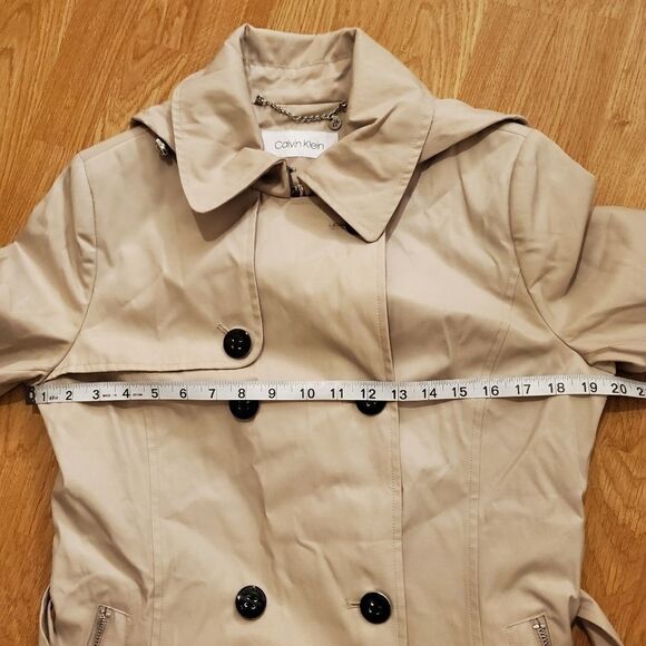 Calvin Klein Hooded Double Breasted Trench Coat - Picture 9 of 14